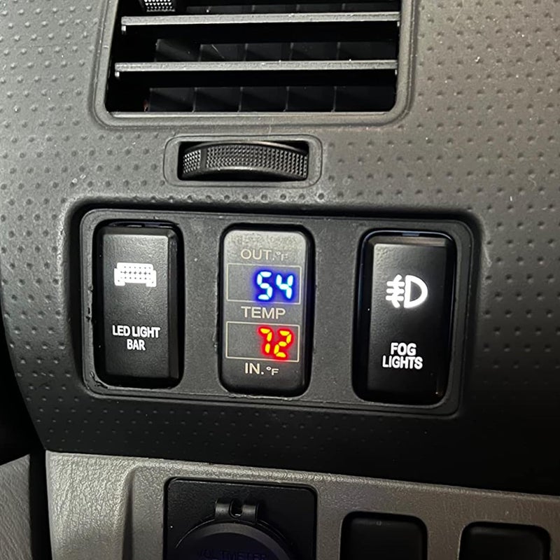 Timloon Car Internal and External Temperature Display, Fahrenheit Temperature, Dual Temperature Sensors Use for Toyota Hilux VIGO,Coaster,Corolla ex,Yaris(Type B) - Image 5